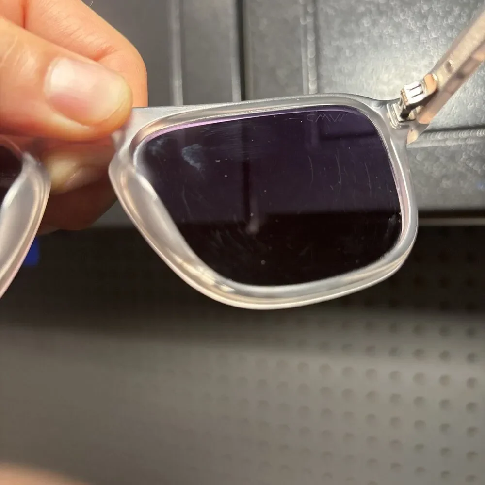 WMP Sunglasses Emerson Gray Silver Full Rim Square Polarized 100% UV Protection